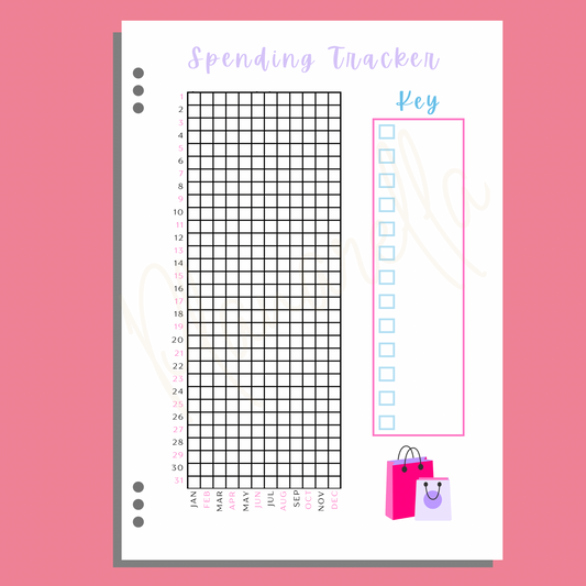 Spending Tracker - Single Journal Page - Yearly