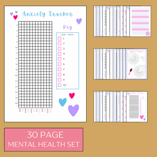 Mental Health Bundle - Set of 30 pages - Coloured