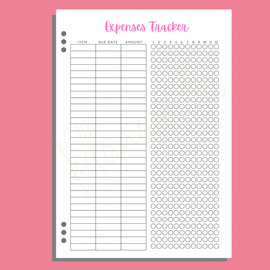 Expenses Tracker - Single Planner Page