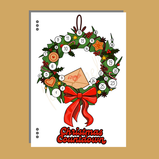 Christmas Countdown Wreath - Single Page - Series 2