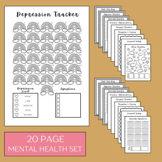 Mental Health Bundle - Set of 20 pages - Colour Me